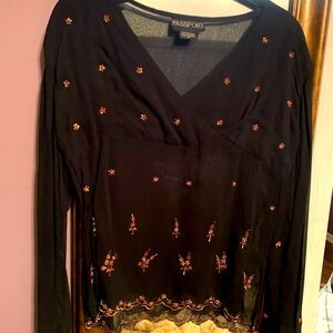 Adorable, black sheer top. SKIRT SOLD SEPERATE